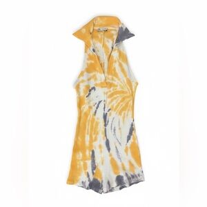 Zara Yellow and Gray Backless Dress